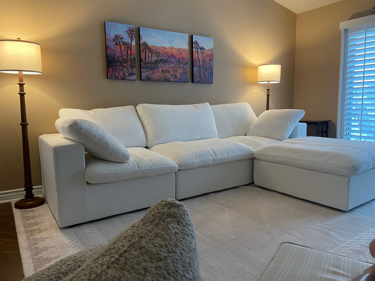 Customer photo review of Classic Modular 3-Seater Sectional in White