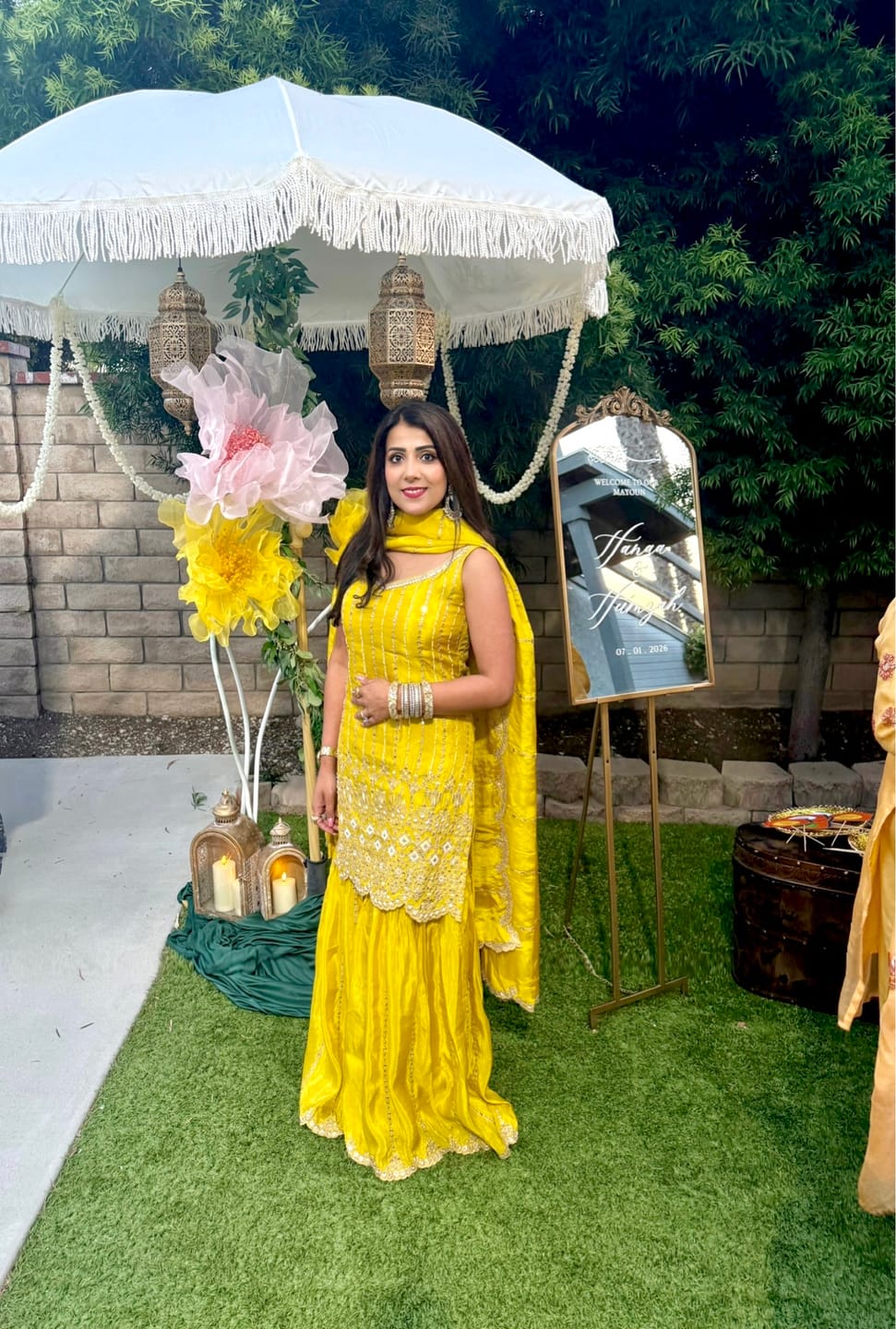 Customer photo review of Golden Noor Mirror Sharara Couture