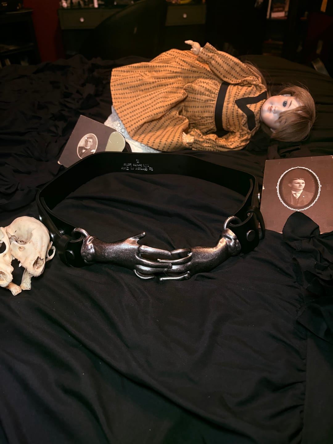 Customer photo review of Victorian Hands Belt in Antique Pewter