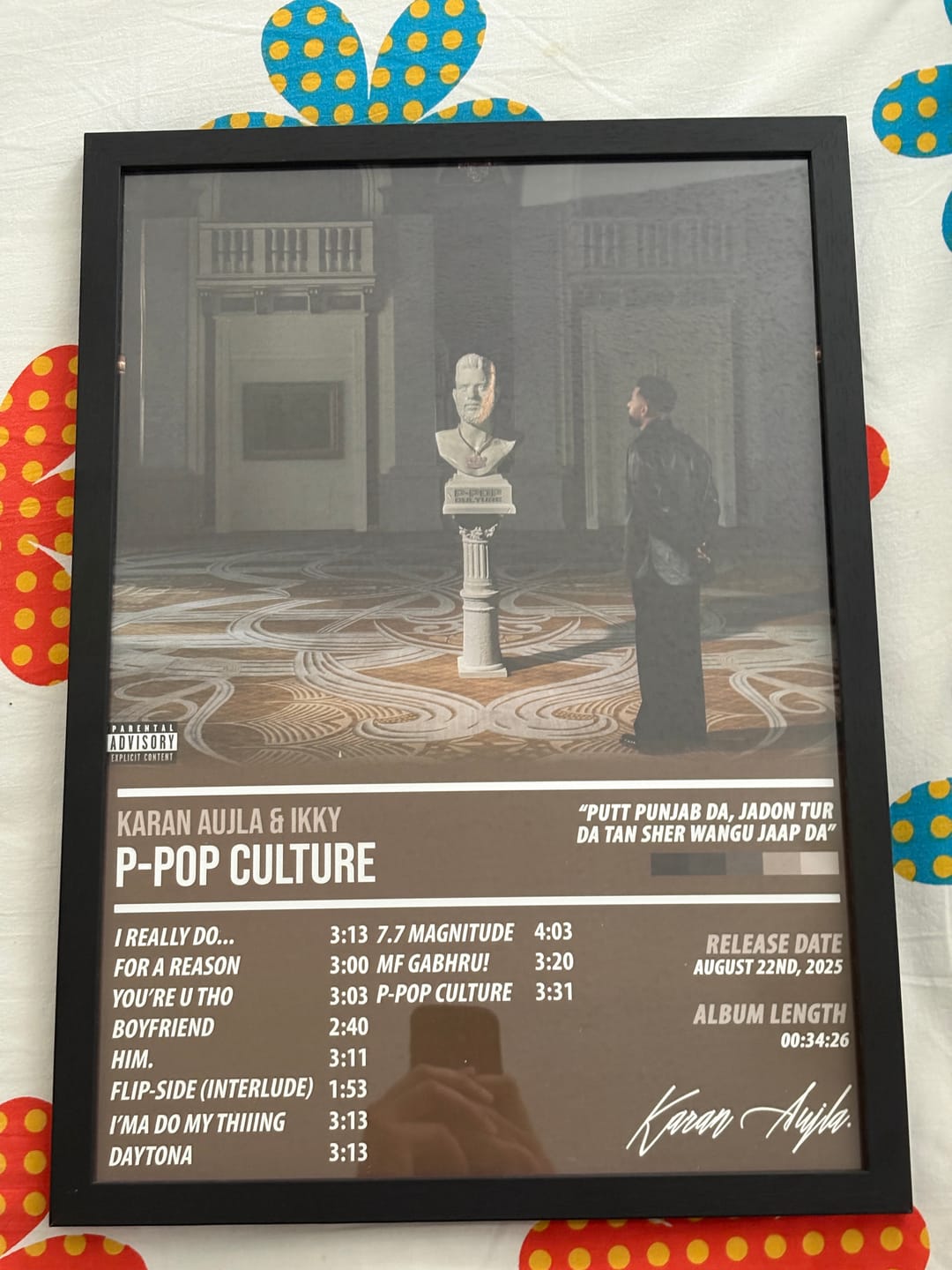 Customer photo review of Karan Aujla & Ikky - P-Pop Culture | ALBUM POSTER