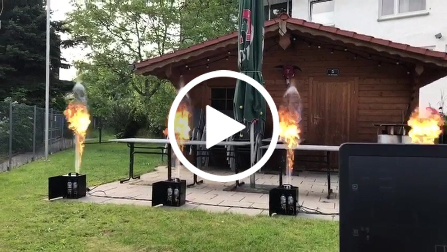 Customer video review of MOKA SFX H-E02 2-Head Single Shot Powerful Flame Machine