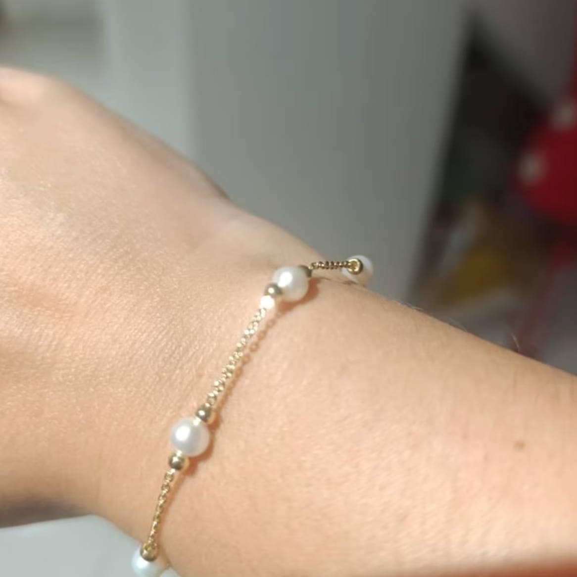 Customer photo review of Real Freshwater Pearl Bracelet