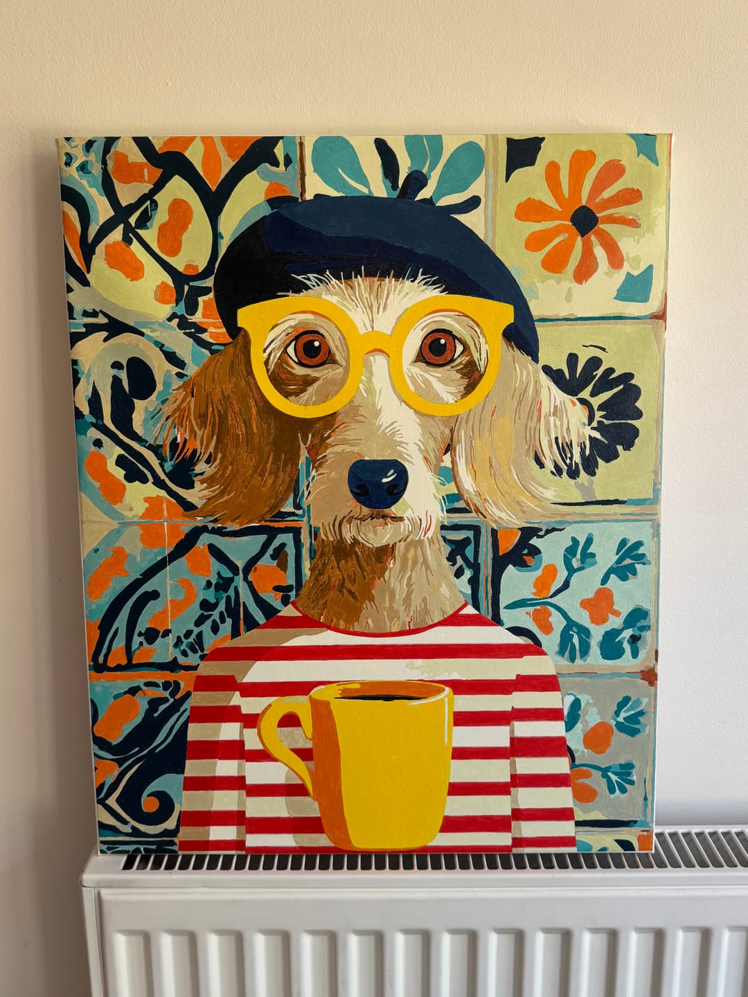Customer photo review of French style dog | Paint by Number