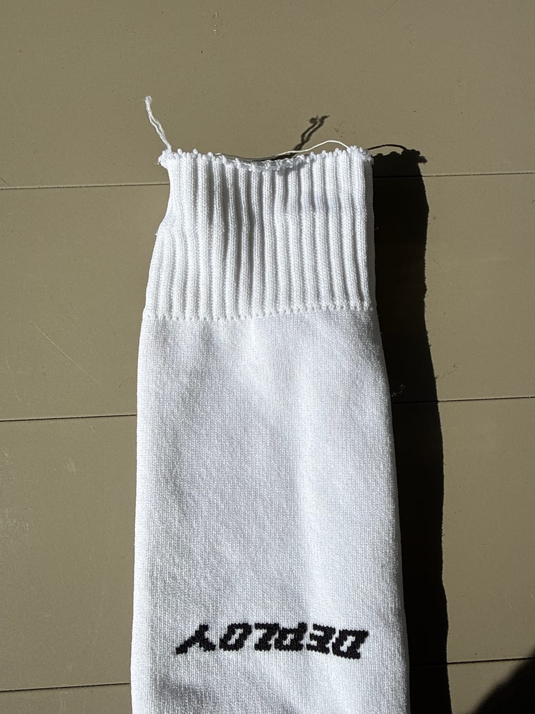 Customer photo review of Deploy Footless Socks - White