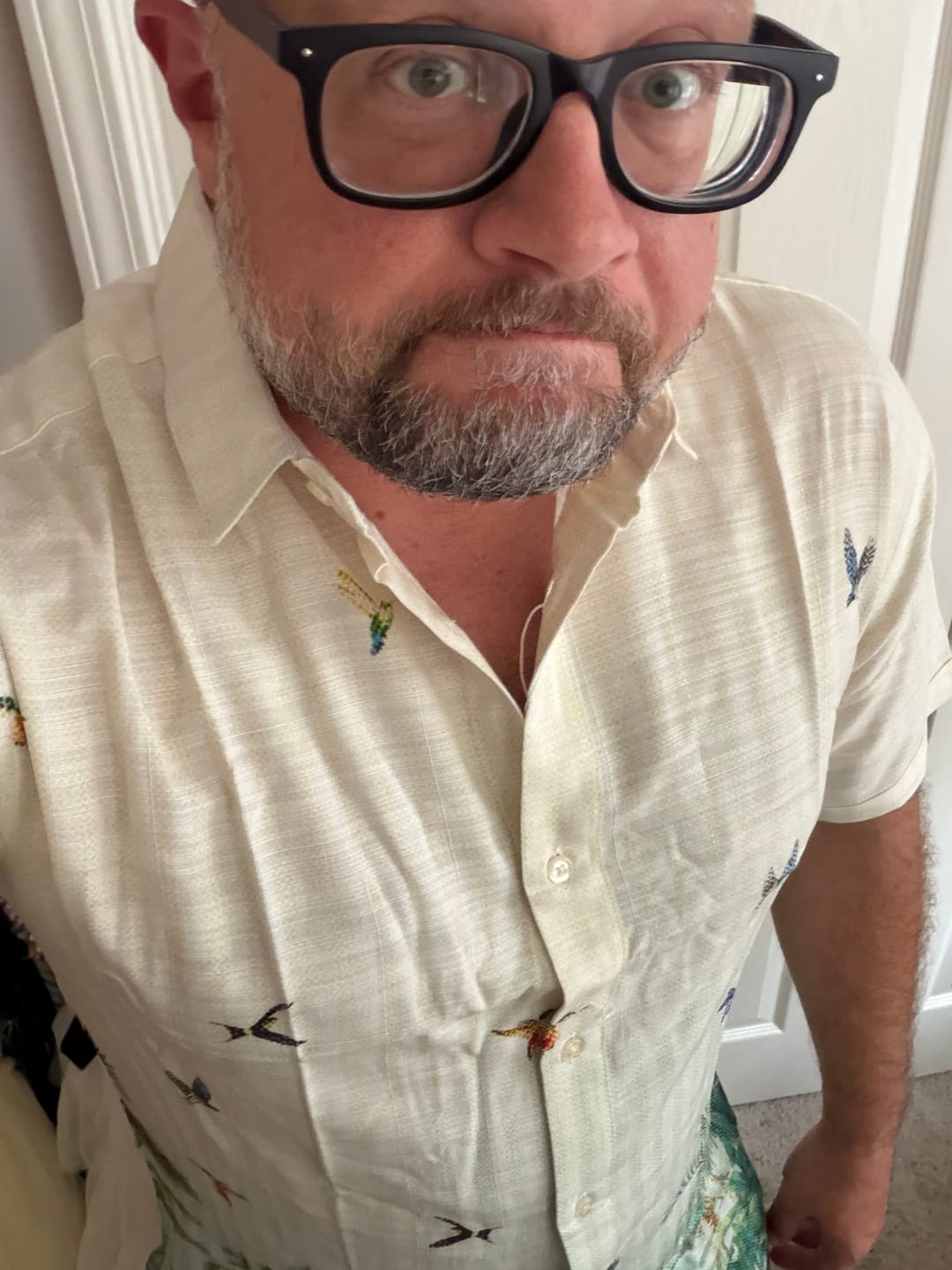 Customer photo review of Hummingbird Bliss – Bamboo Short Sleeve Shirt