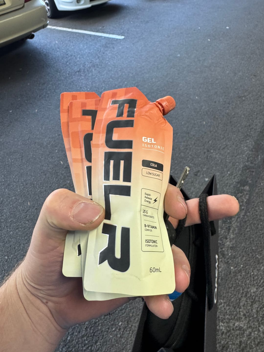 Customer photo review of ISOTONIC ENERGY GELS - COLA