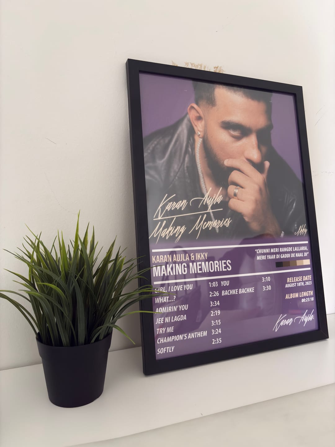 Customer photo review of Karan Aujla & Ikky - Making Memories | ALBUM POSTER
