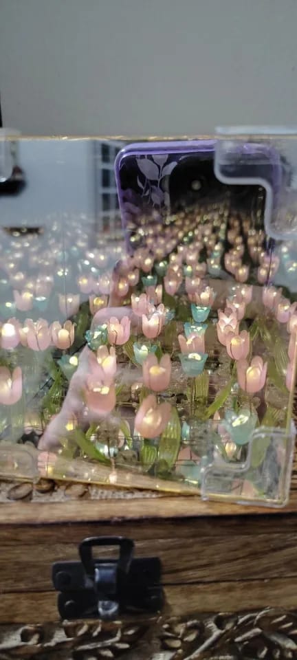 Customer photo review of Lampara Jardin Infinito De Flores Tulipanes Veladora