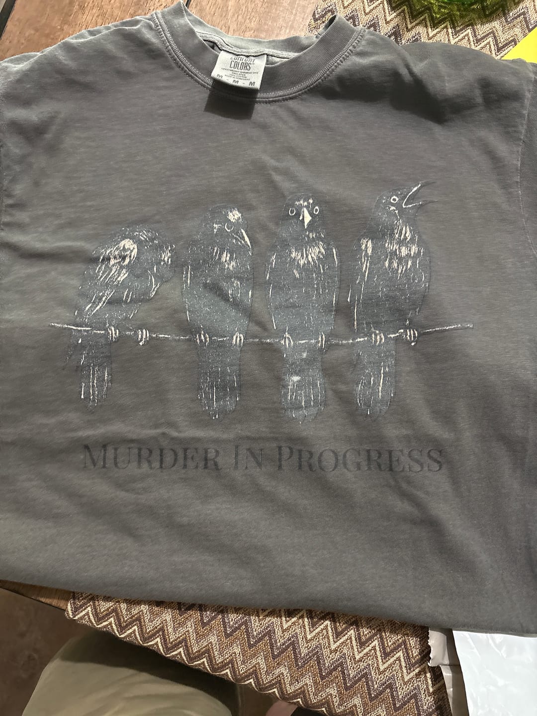 Customer photo review of Murder In Progress Crow T-Shirt