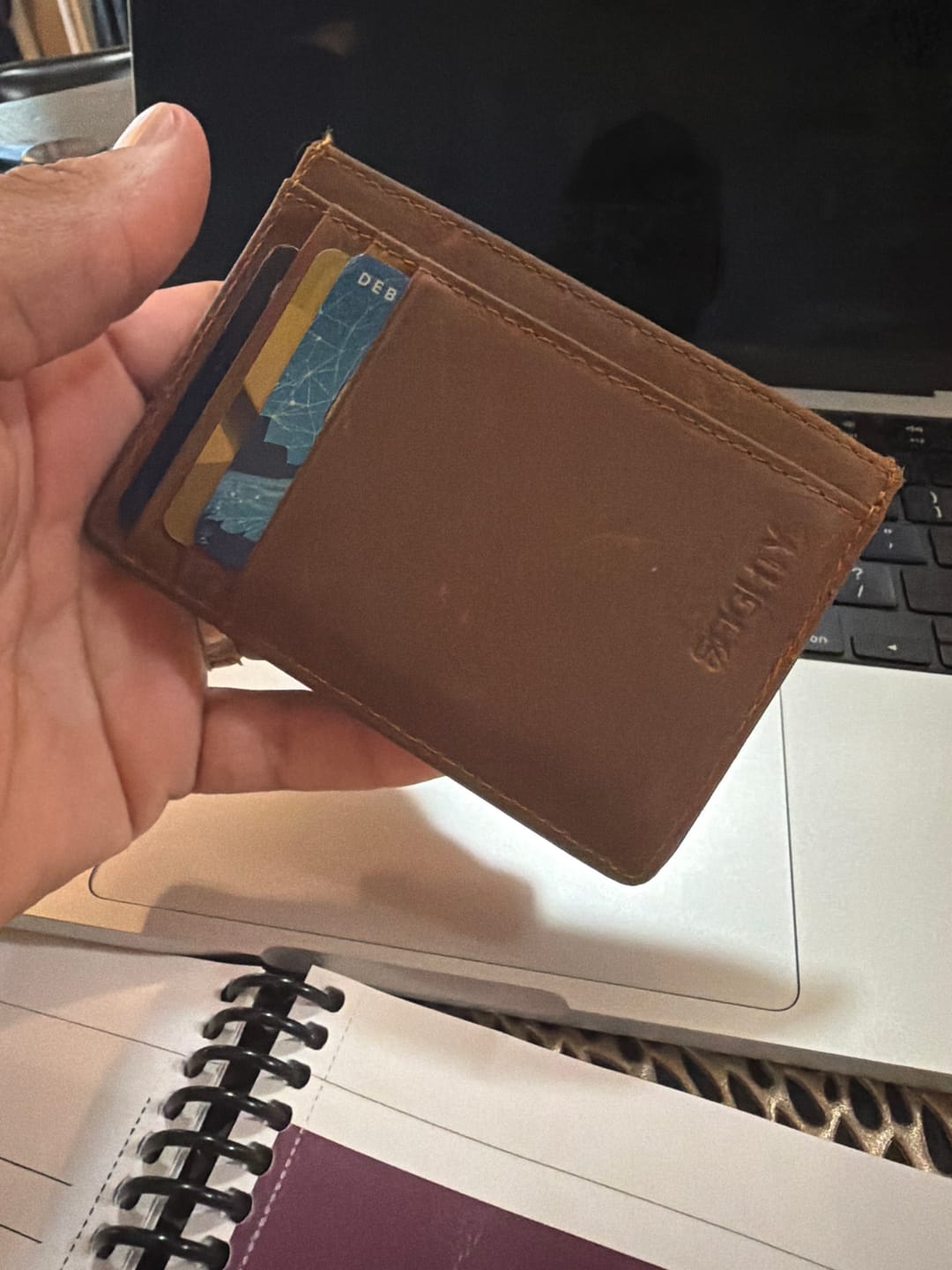 Customer photo review of 80Eighty® Cognac Leather Wallet