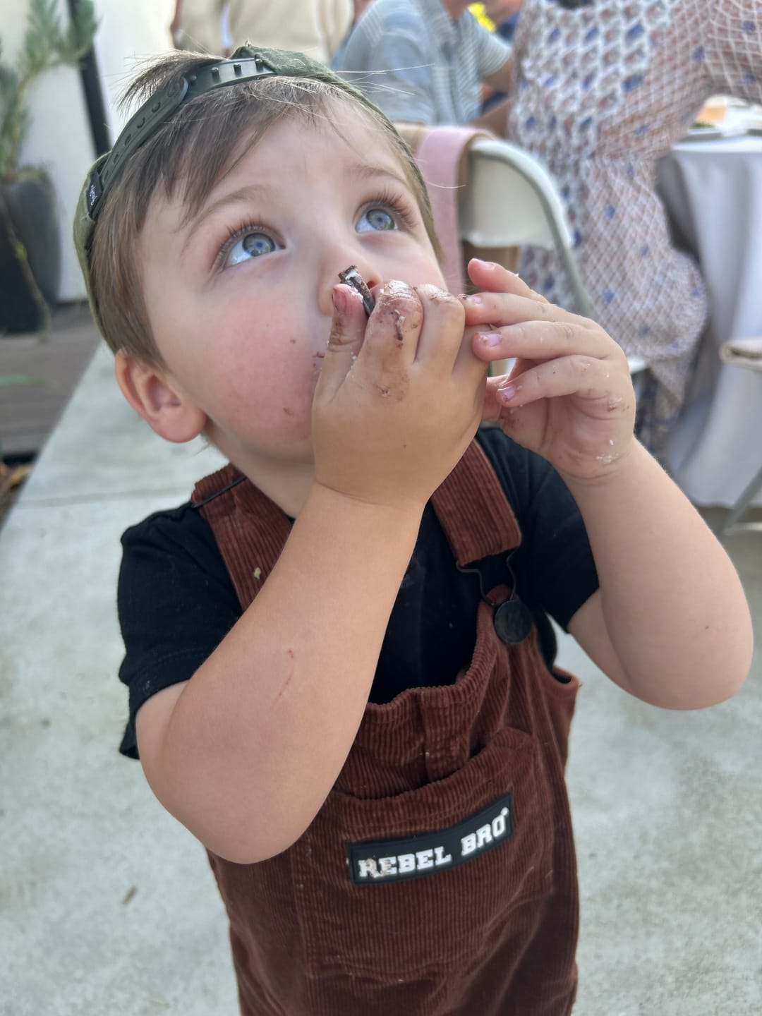 Customer photo review of Overalls in Rust Corduroy