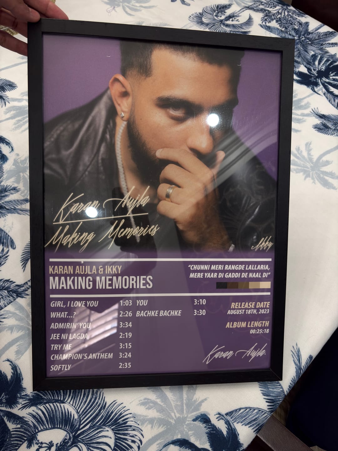 Customer photo review of Karan Aujla & Ikky - Making Memories | ALBUM POSTER