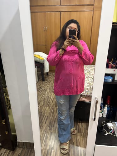 Customer photo review of Sarah Baby Pink Modal short top