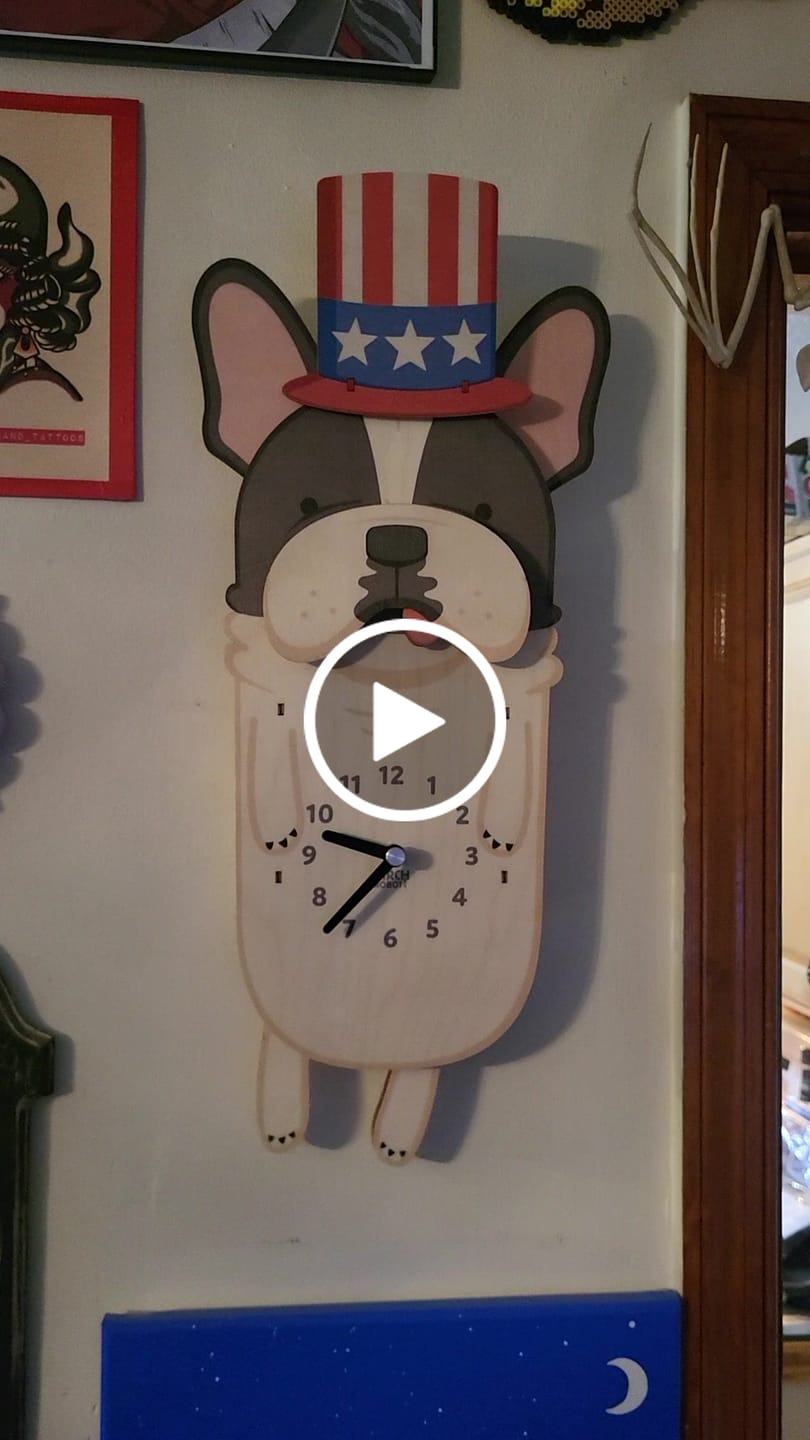 Customer video review of Louie the French Bulldog Pendulum Clock