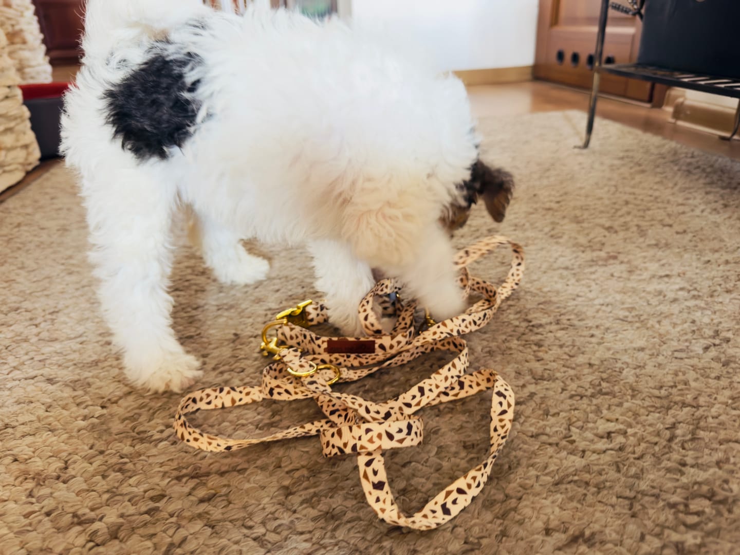 Customer photo review of Smycz przepinana "Beige Terrazzo" - złote okucia