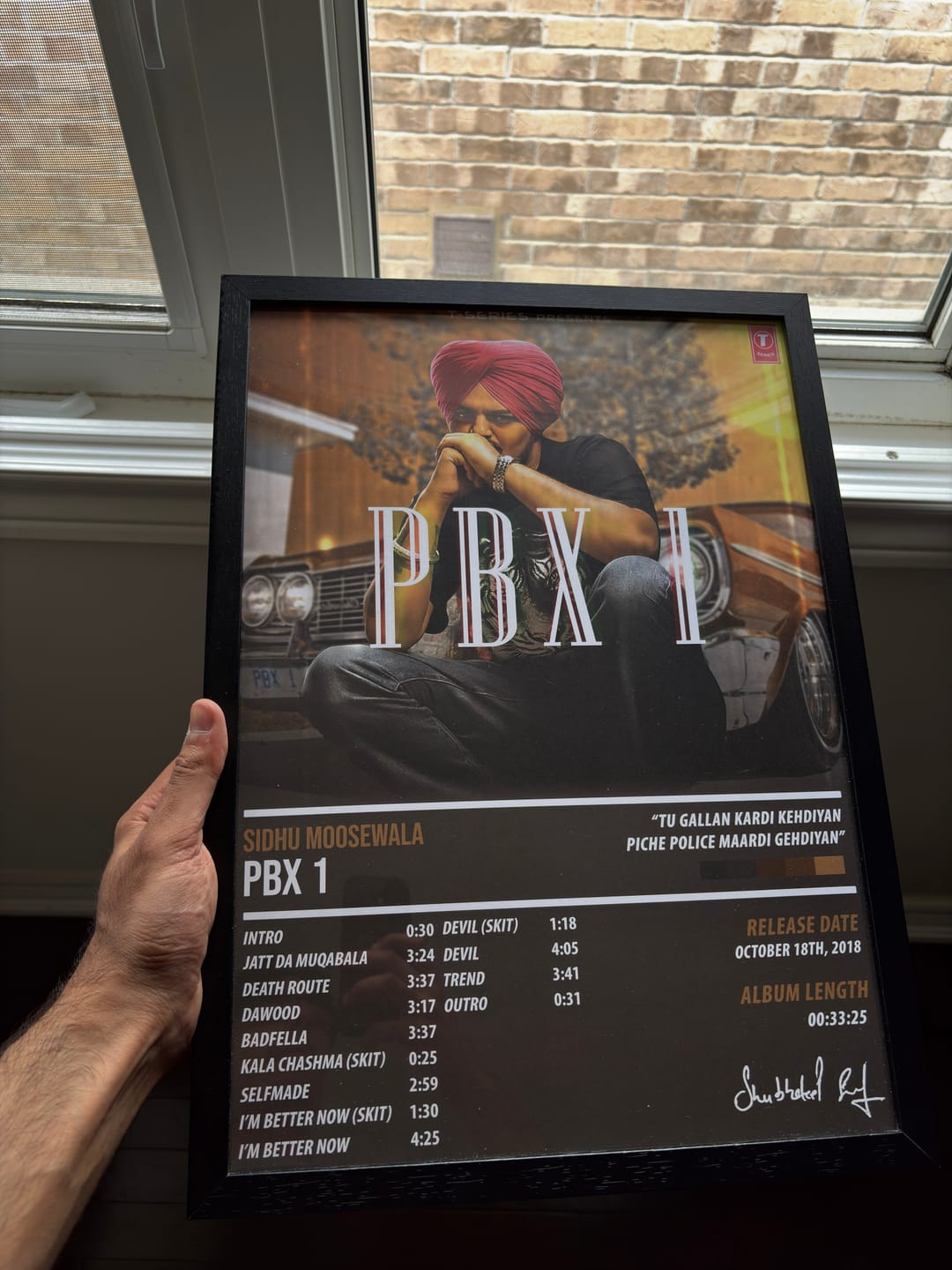 Customer photo review of Sidhu Moosewala - PBX 1 | ALBUM POSTER