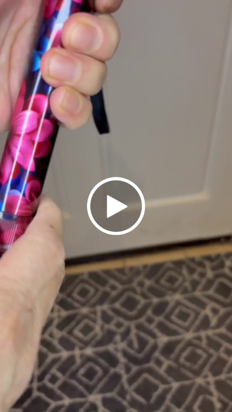 Customer video review of Folding Adjustable Walking Cane