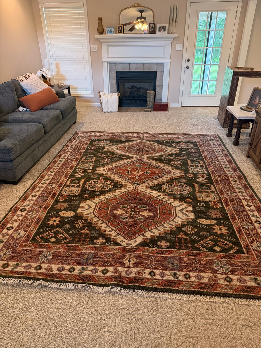 Customer photo review of Rust, Ivory and Brown Traditional Hand knotted Multi Size wool Area Rug