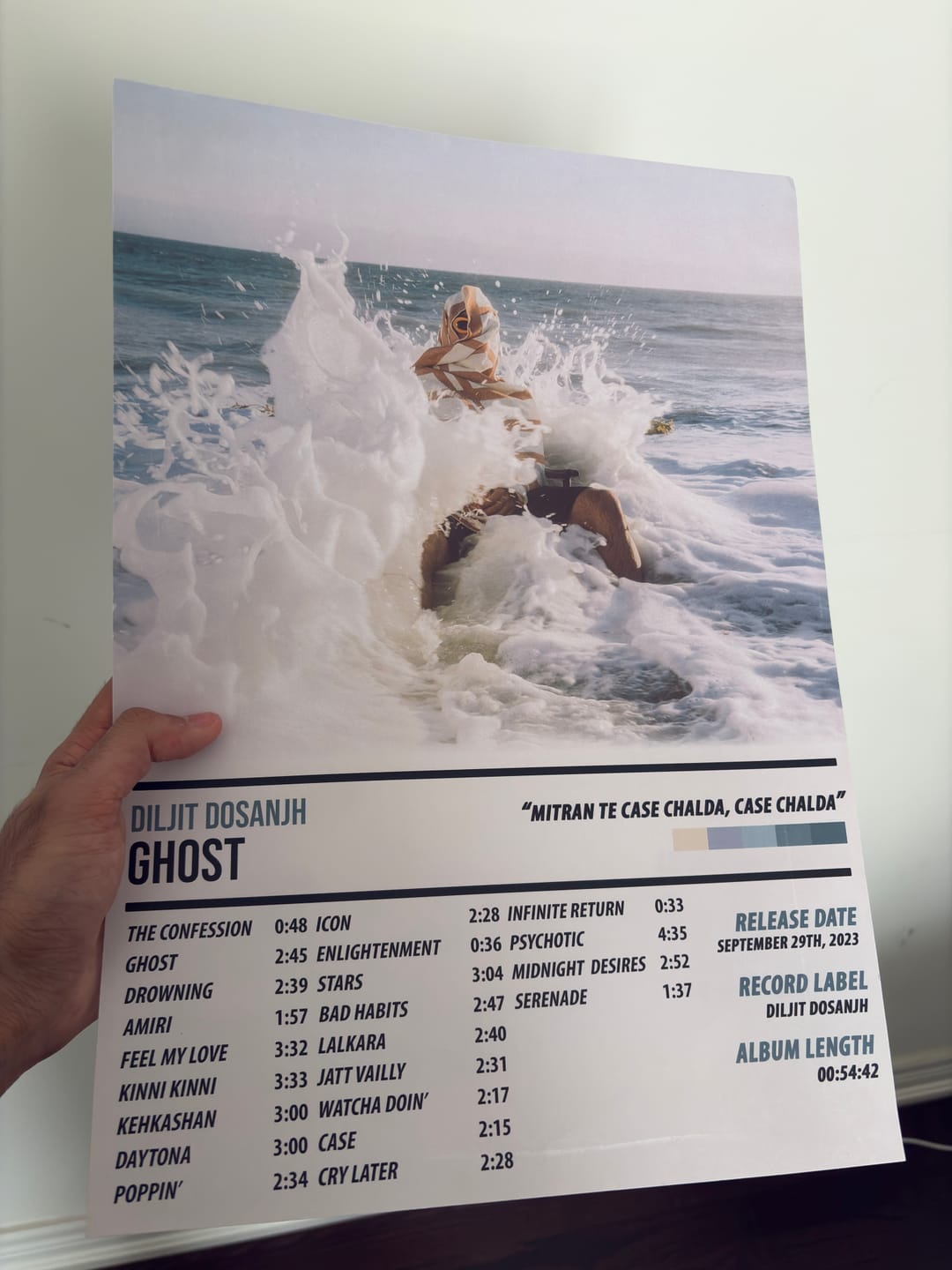 Customer photo review of Diljit Dosanjh - Ghost | ALBUM POSTER