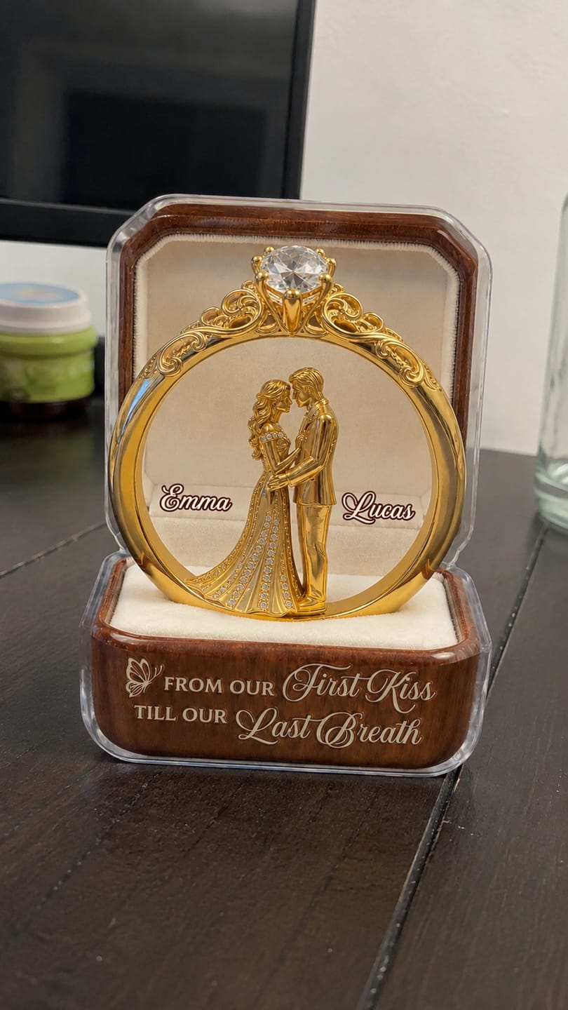 Customer photo review of From Our First Kiss Till Our Last Breath - Personalized Custom Shape Acrylic Plaque - Romantic Keepsake Gift For Husband And Wife