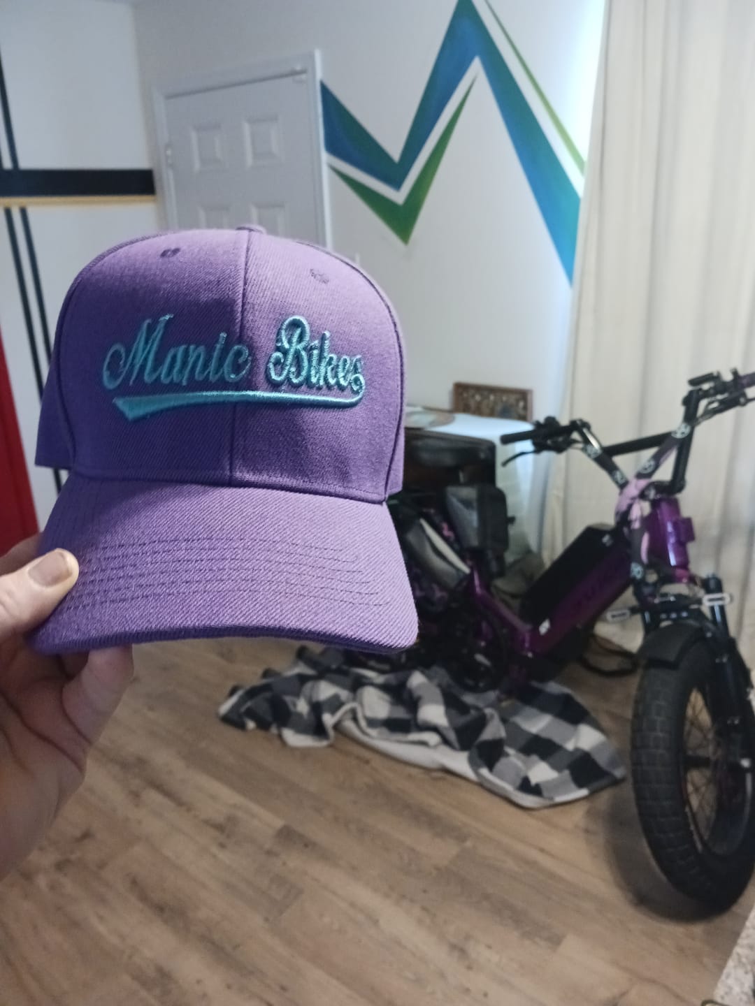Customer photo review of Custom Purple 3D Puff Embroidery Flat Embroidery Casual Sport Baseball Cap