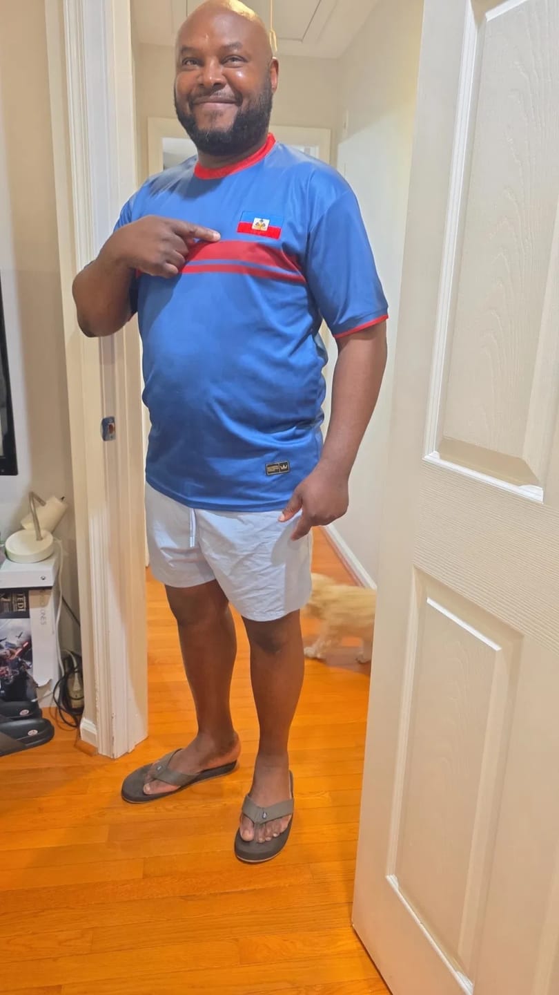 Customer photo review of Haiti Custom Heritage Football Jersey