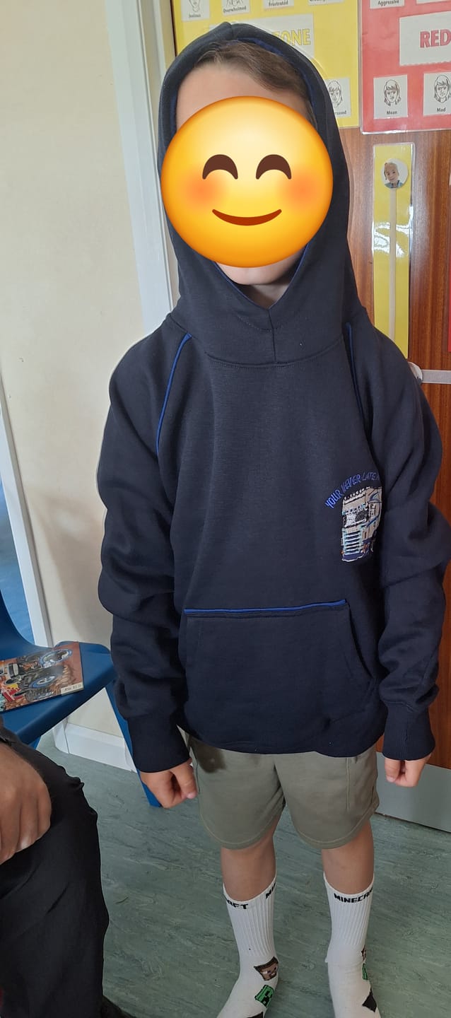 Customer photo review of Kids Blue Lorry Hoodie