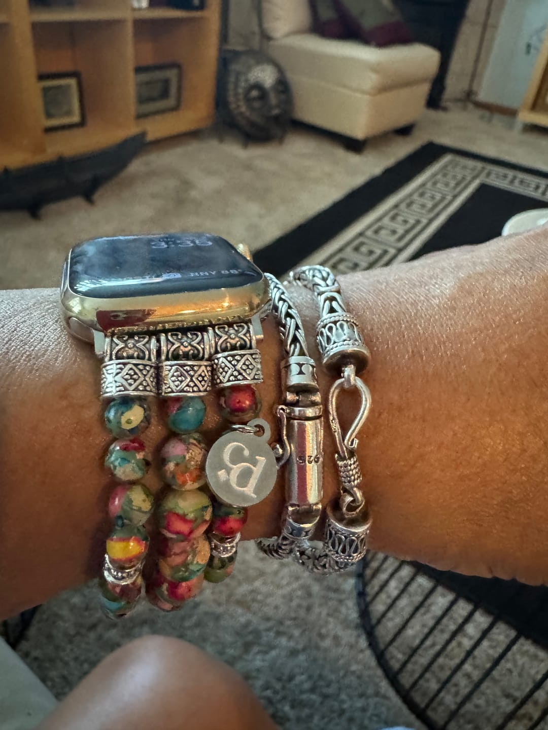 Customer photo review of Vineyard Jasper Stretch Apple Watch Strap