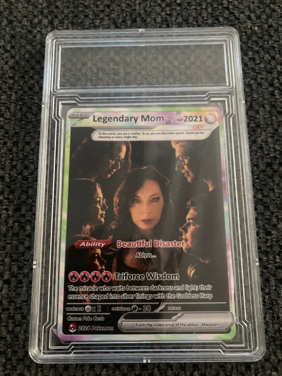 Customer photo review of Custom Pokémon Card for Mom – Mother’s Day Personalized Pokemon Card - Customizable Gift from Husband Daughter, Son | Ghibli - Anime Style Trading Card - CPC-81