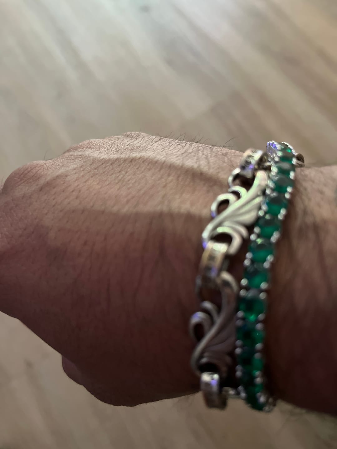 Customer photo review of 5mm Tennis Bracelet - Green Emerald