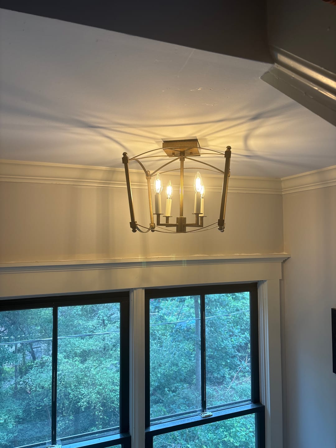 Customer photo review of 4-light French Antique Candle Style Lantern Semi Flush