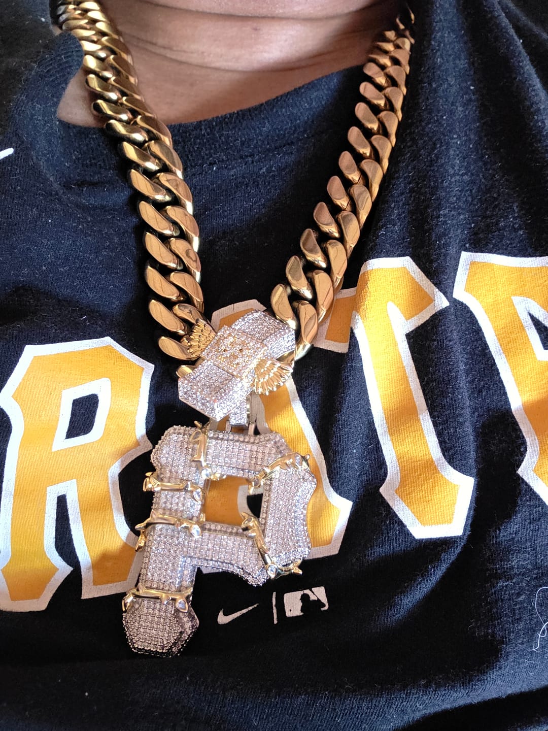 Customer photo review of 10-22mm Solid 18k Gold Plated Miami Cuban Link Chain