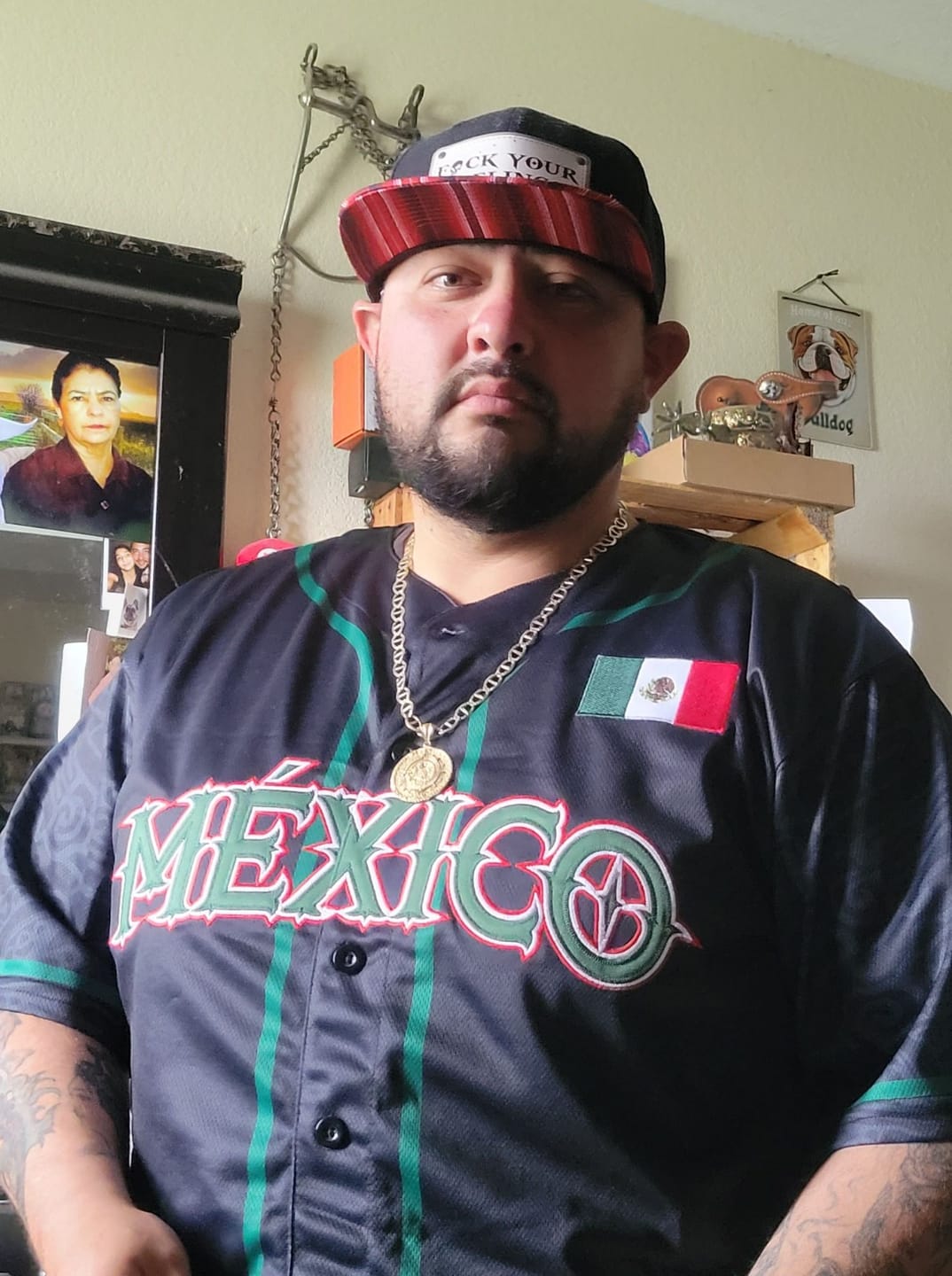 Customer photo review of Mexico Heritage Custom Baseball Jersey