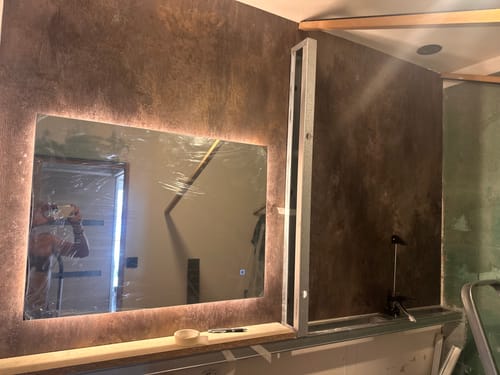 Customer photo review of Panneau Mural Salle de Bain SPC Bronze Cuivré – Étanche & Anti-Rayure