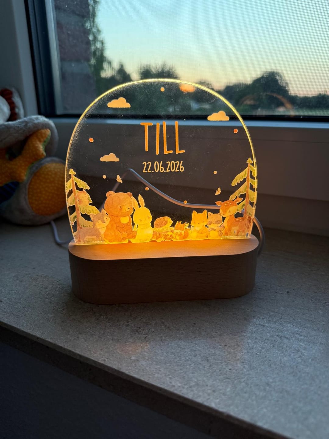 Customer photo review of Nachtlicht Kinder personalisiert - Niedliche Waldtiere