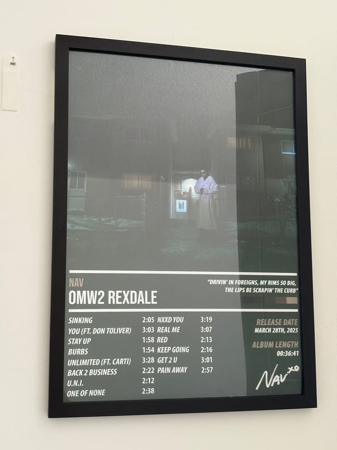 Customer photo review of Nav - OMW2 REXDALE | ALBUM POSTER