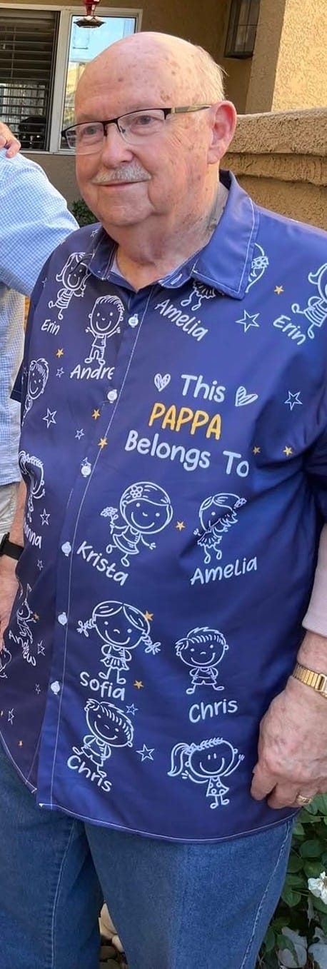 Customer photo review of Personalized Hawaiian Shirt- This Grandpa Belongs To Doodle