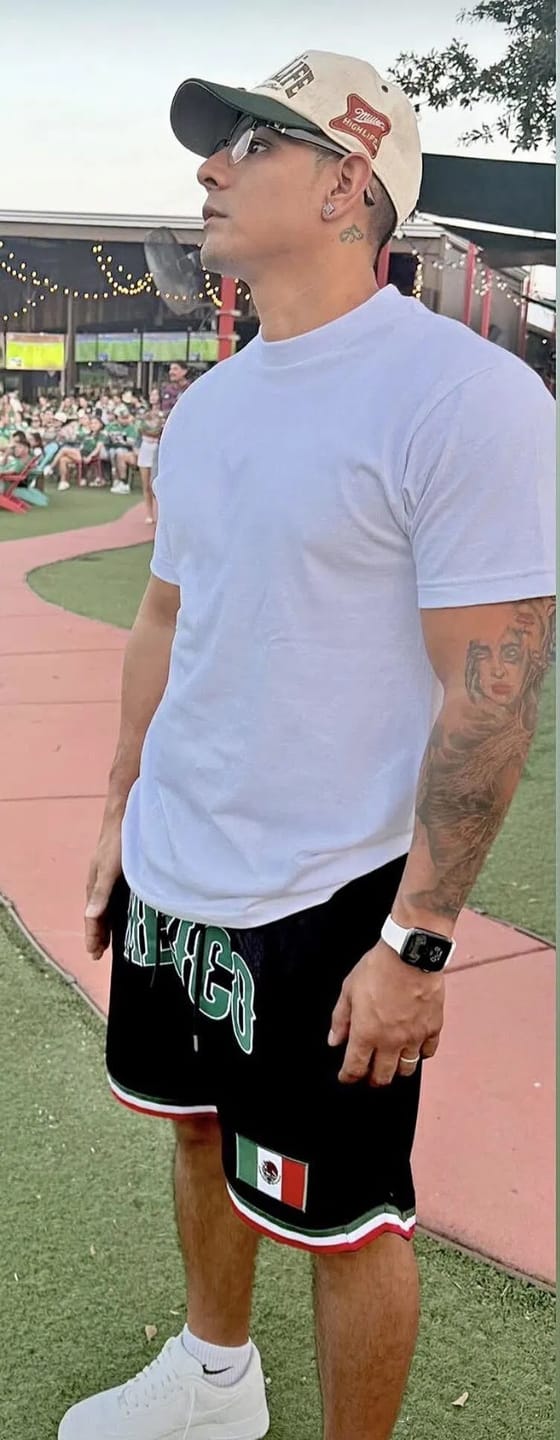 Customer photo review of Mexico Heritage Basketball Shorts