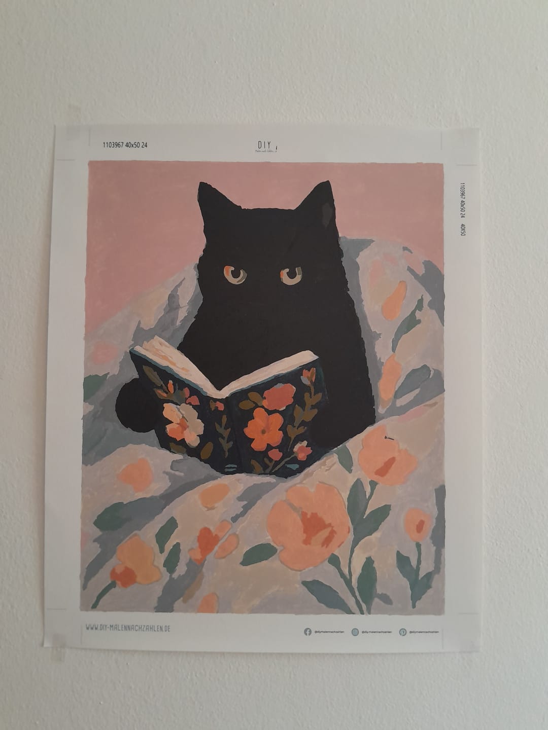 Customer photo review of Malen nach Zahlen - Lesende Katze