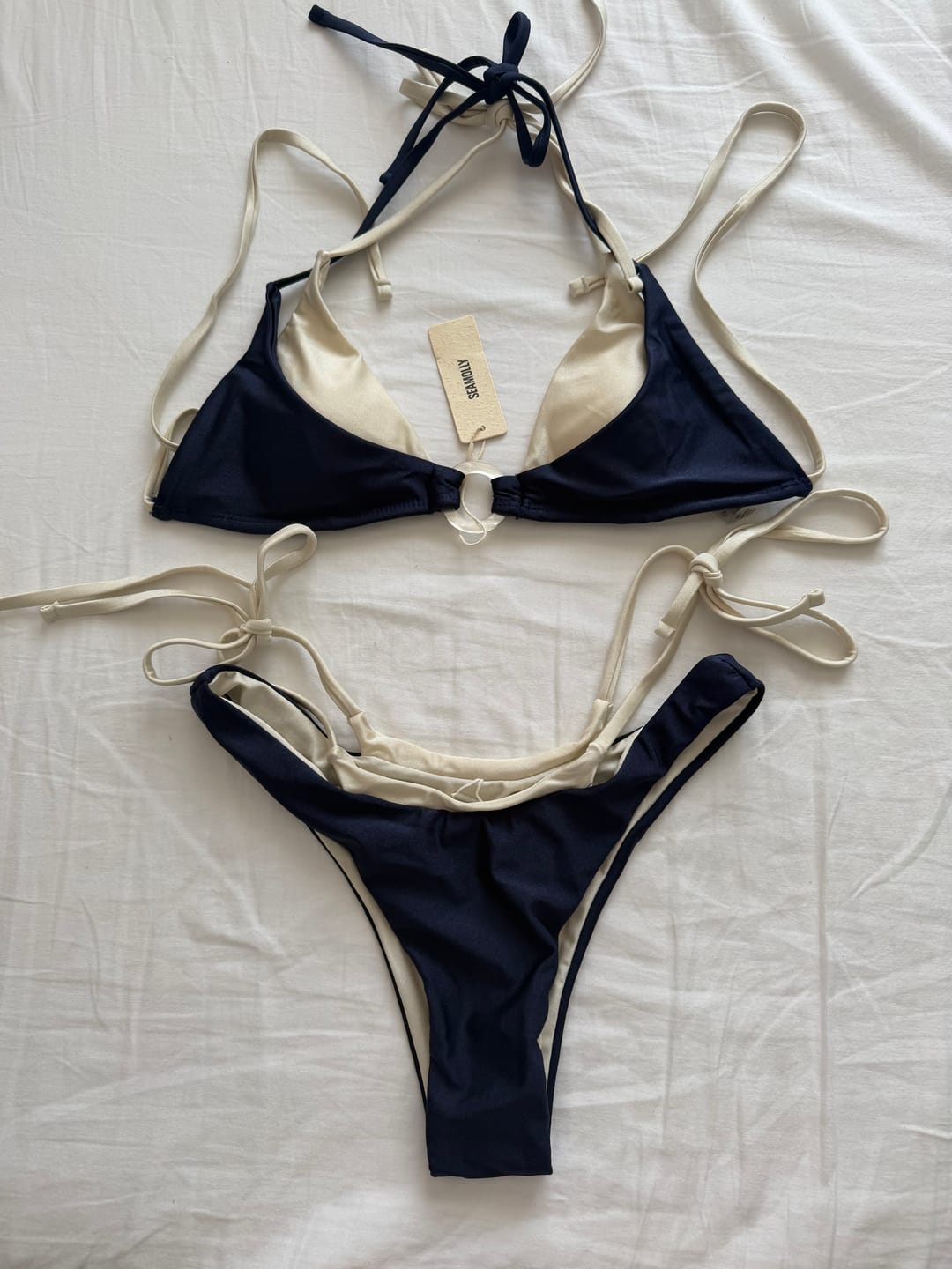 Customer photo review of Seamolly Colorblock Two Tone O Ring Double Layer Bikini Set