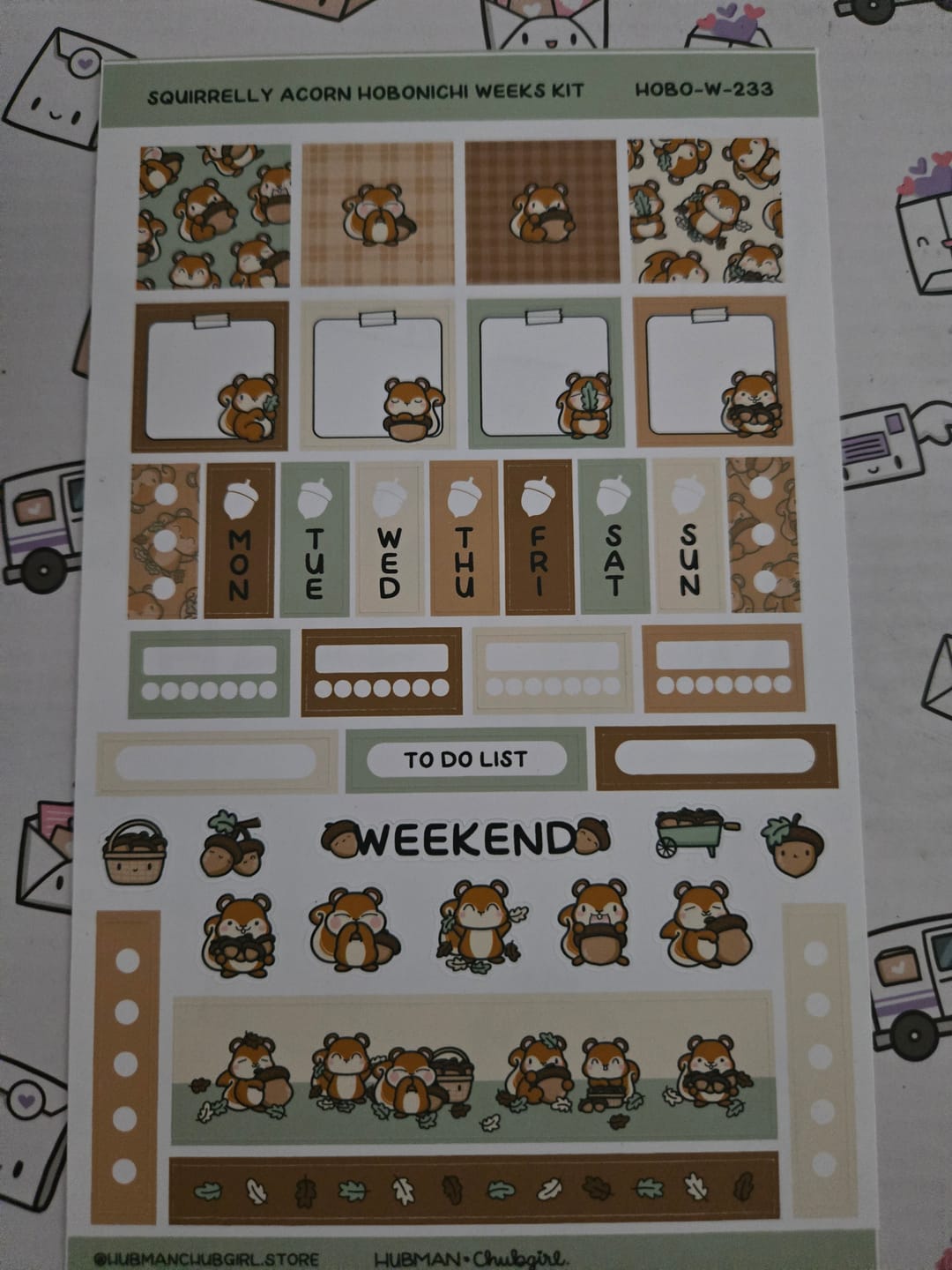 Customer photo review of Squirrelly Acorn Theme Hobonichi Weeks Kit