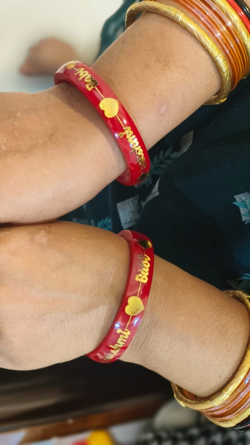 Customer photo review of Anmol Bandhan Gold Bangles –  Love & Togetherness crafted in Gold