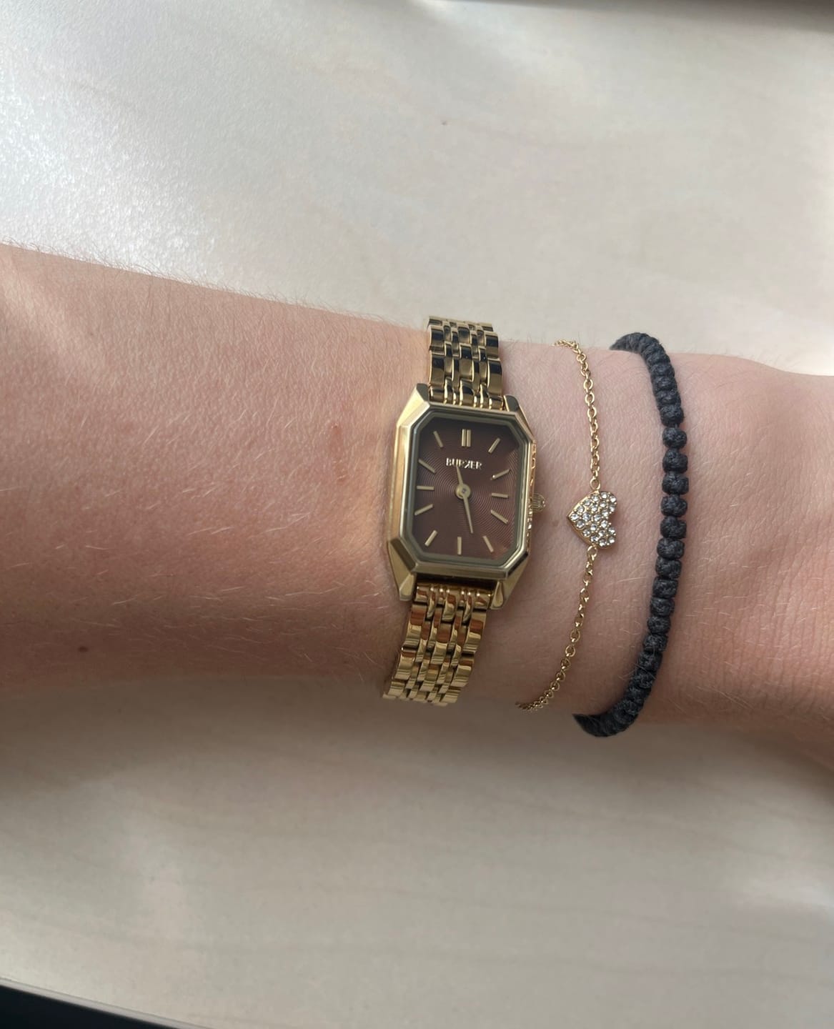 Customer photo review of Isabell Petite Gold Brown