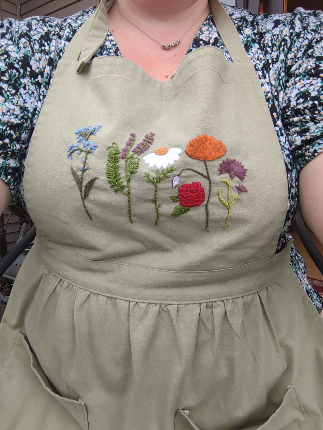 Customer photo review of Embroidered Apron Dress