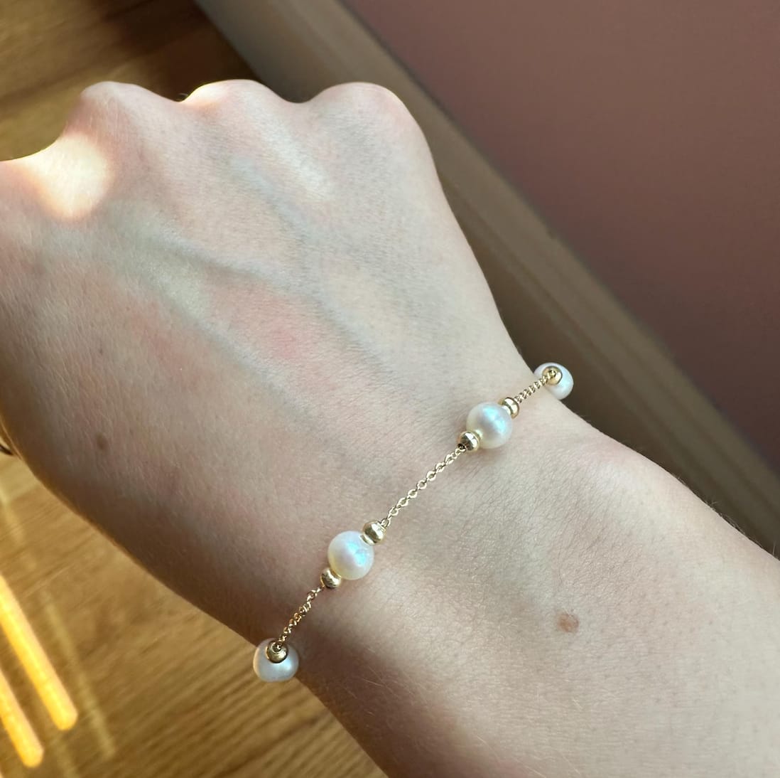 Customer photo review of Real Freshwater Pearl Bracelet