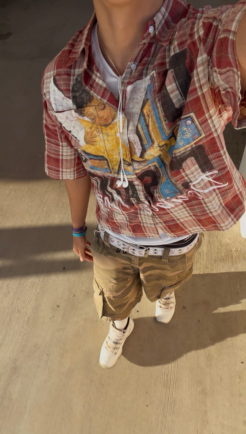 Customer photo review of L.A. Grunge Cracked Cherub Shirt-427