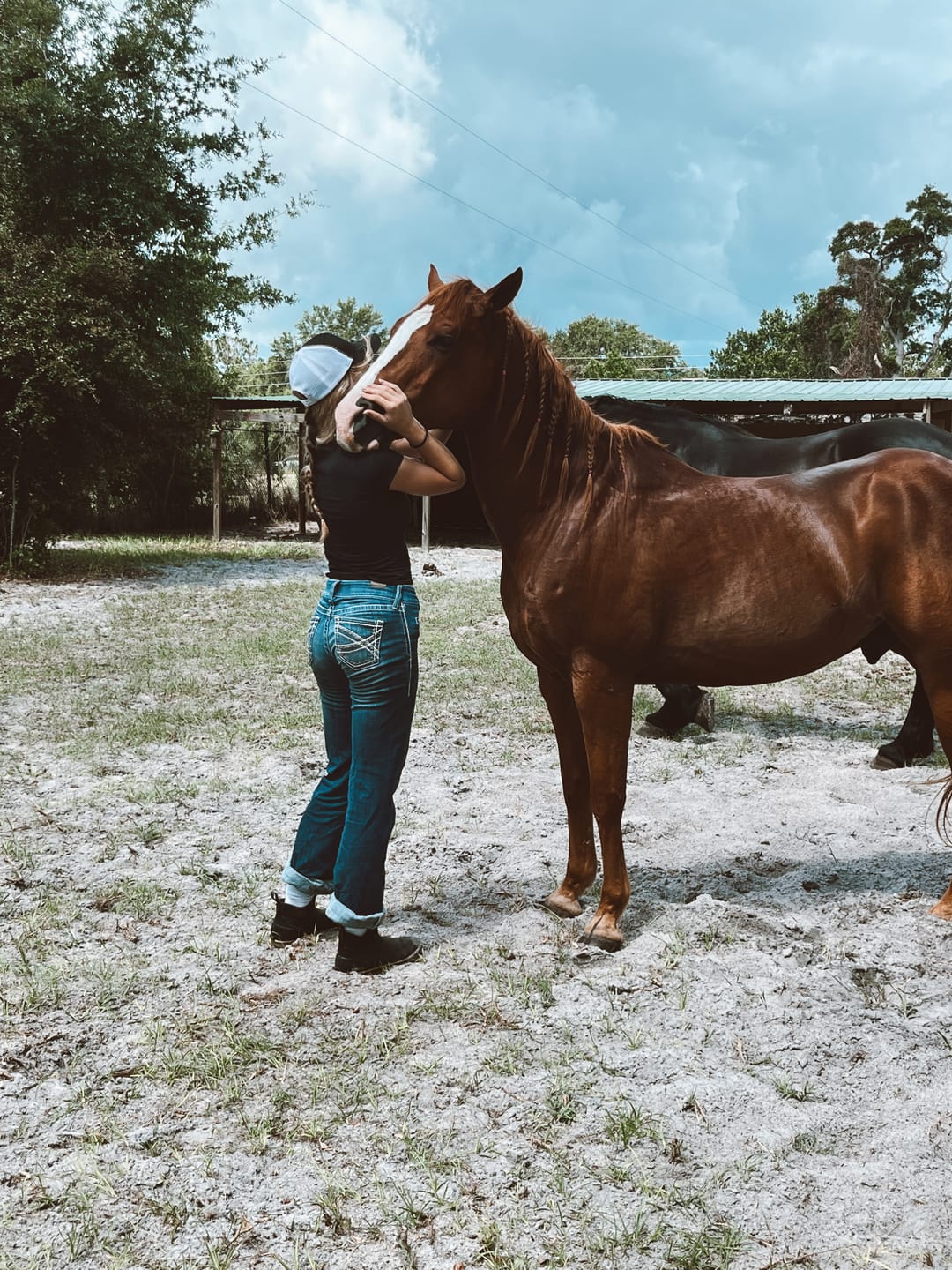 Customer photo review of Women's R.E.A.L. Mid Rise Stretch Entwined Boot Cut Jeans