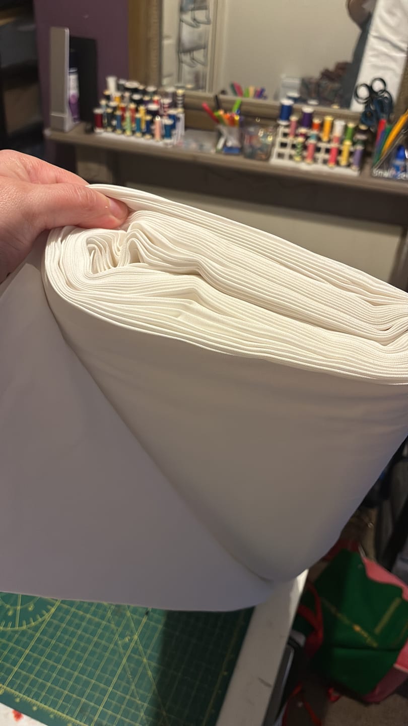 Customer photo review of White Mercerised 100% Cotton Fabric