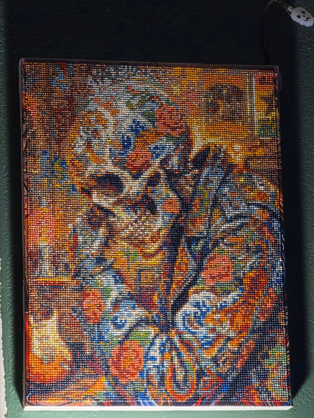 Customer photo review of Sugar Skull Leather Jacket (Diamond Painting)