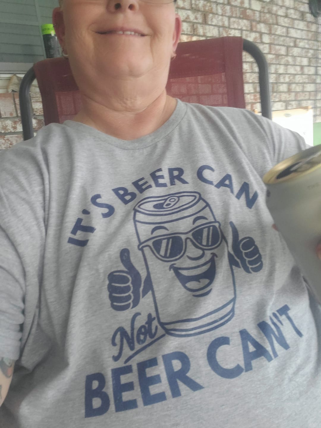 Customer photo review of It's Beer Can T-Shirt
